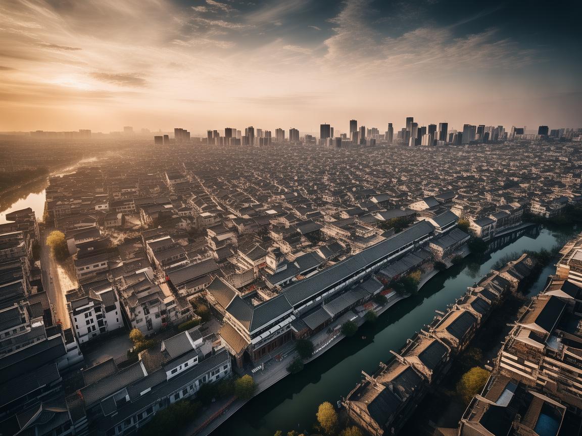 无人机航拍，常熟古城的空中视角如何捕捉历史与现代交融的独特魅力？