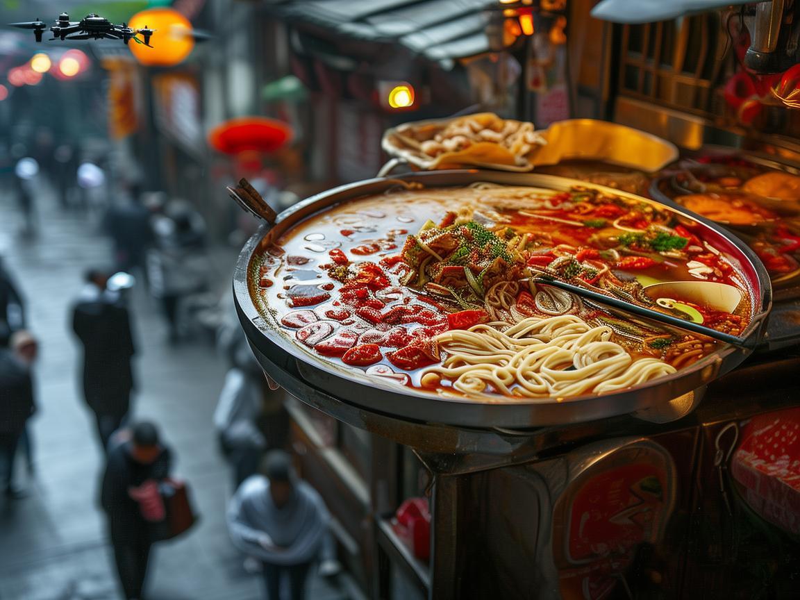 北京炸酱面与无人机航拍，如何捕捉传统美食的空中魅力？